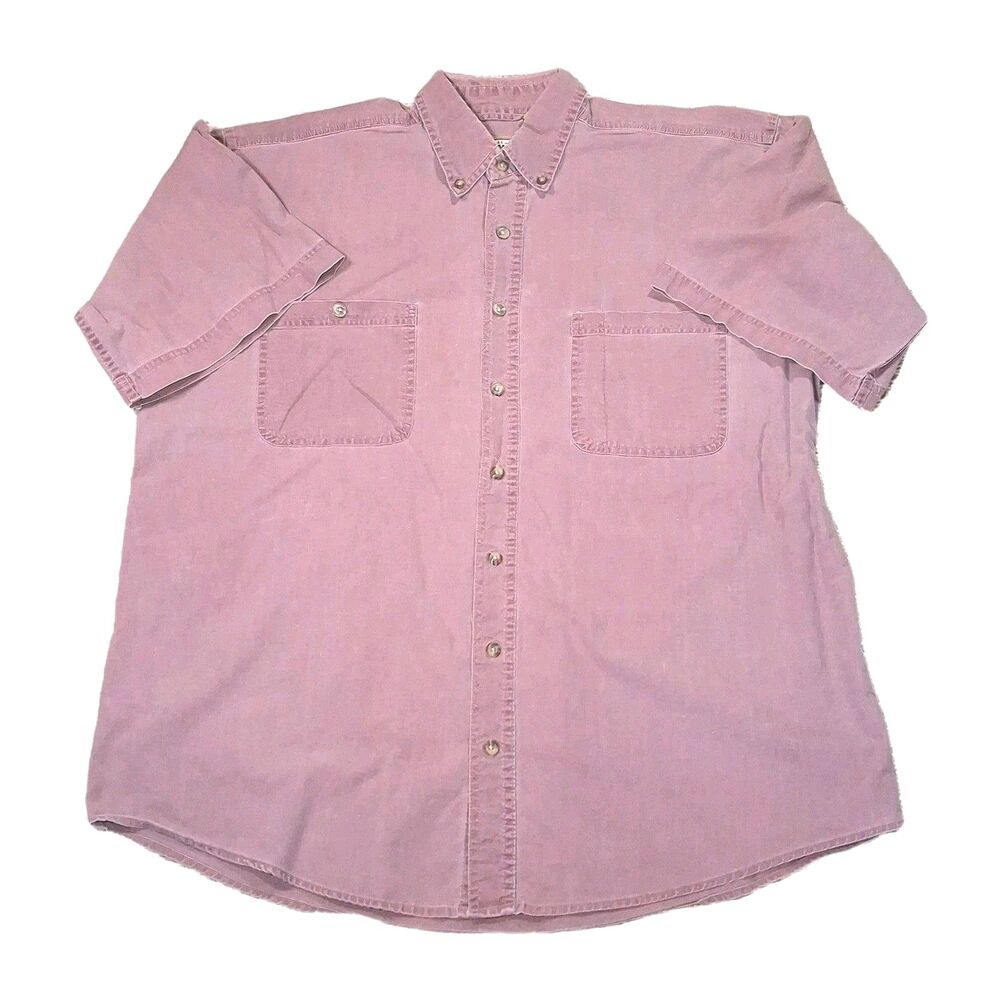CE SCHMIDT WORKWEAR MENS SHORT SLEEVE BUTTON DOWN SHIRT SIZE LT PURPLE COTTON WO